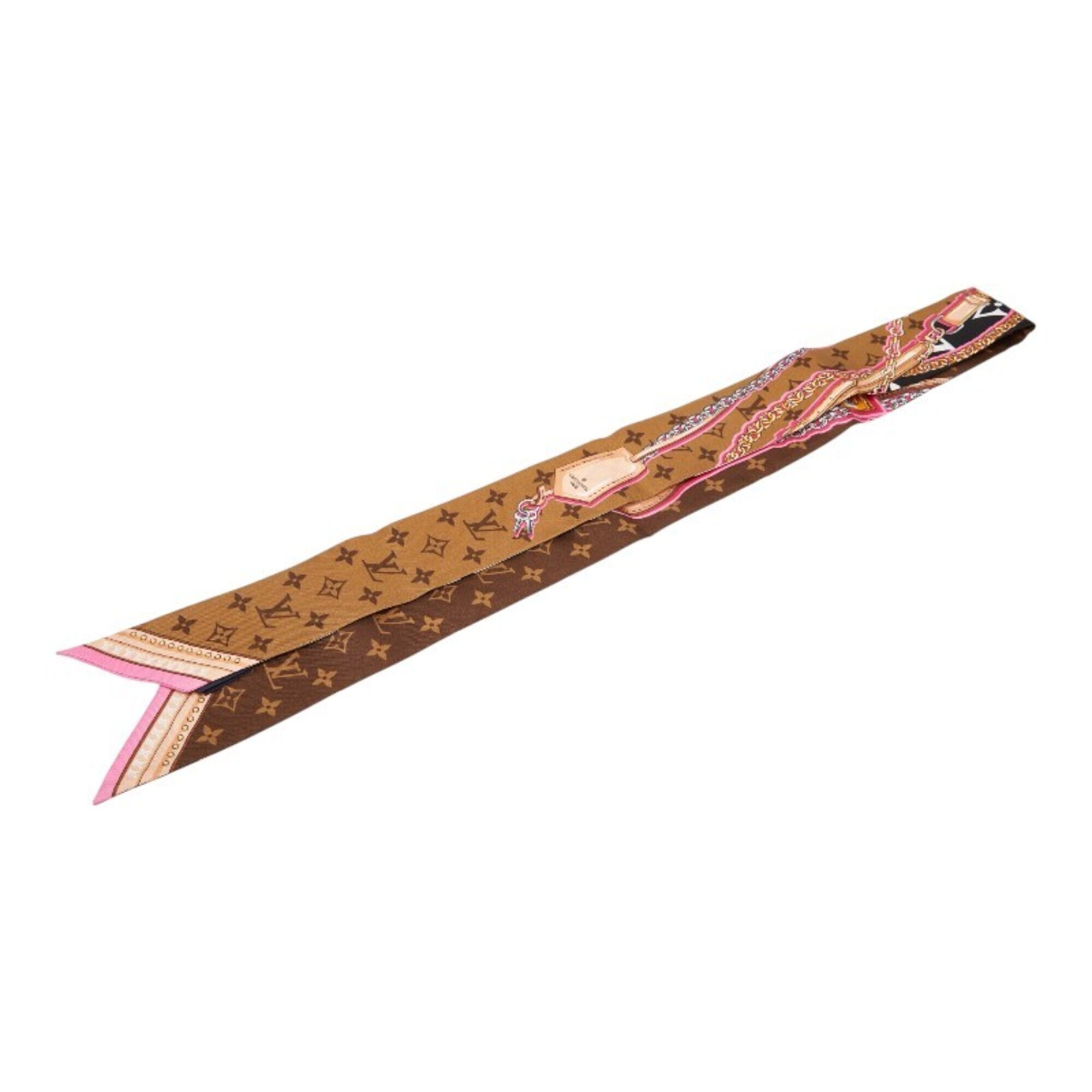 Louis Vuitton Monogram Bandeau Bb Ultimate Scarf M76676 Black Brown White Sil...